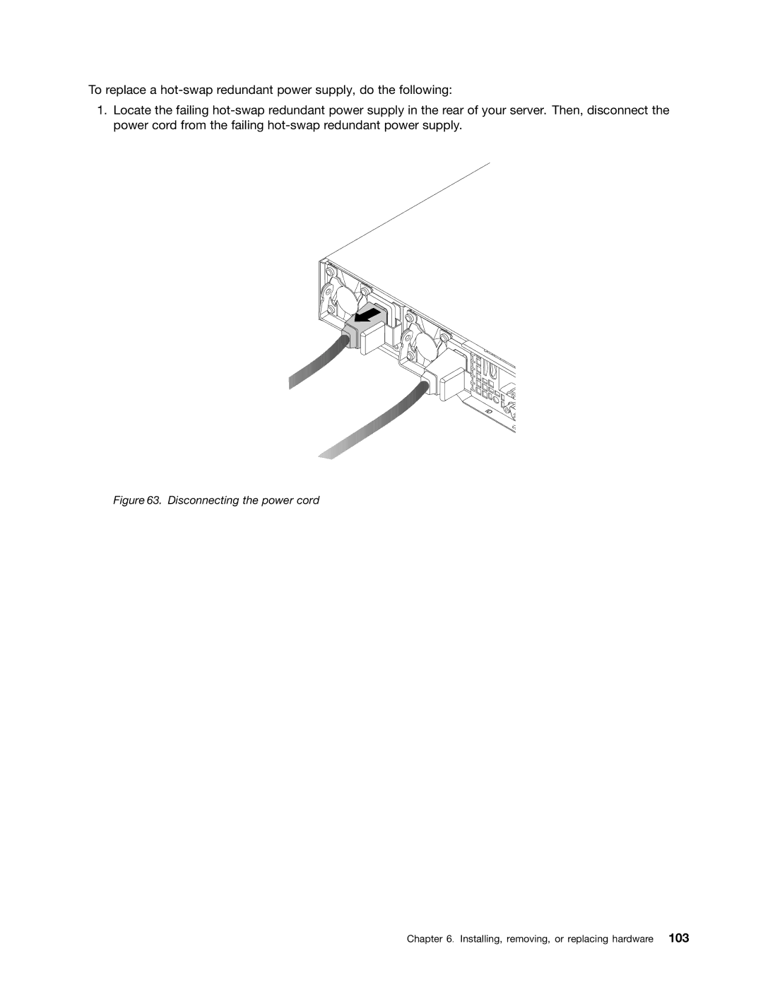 Lenovo RD540 manual Disconnecting the power cord 