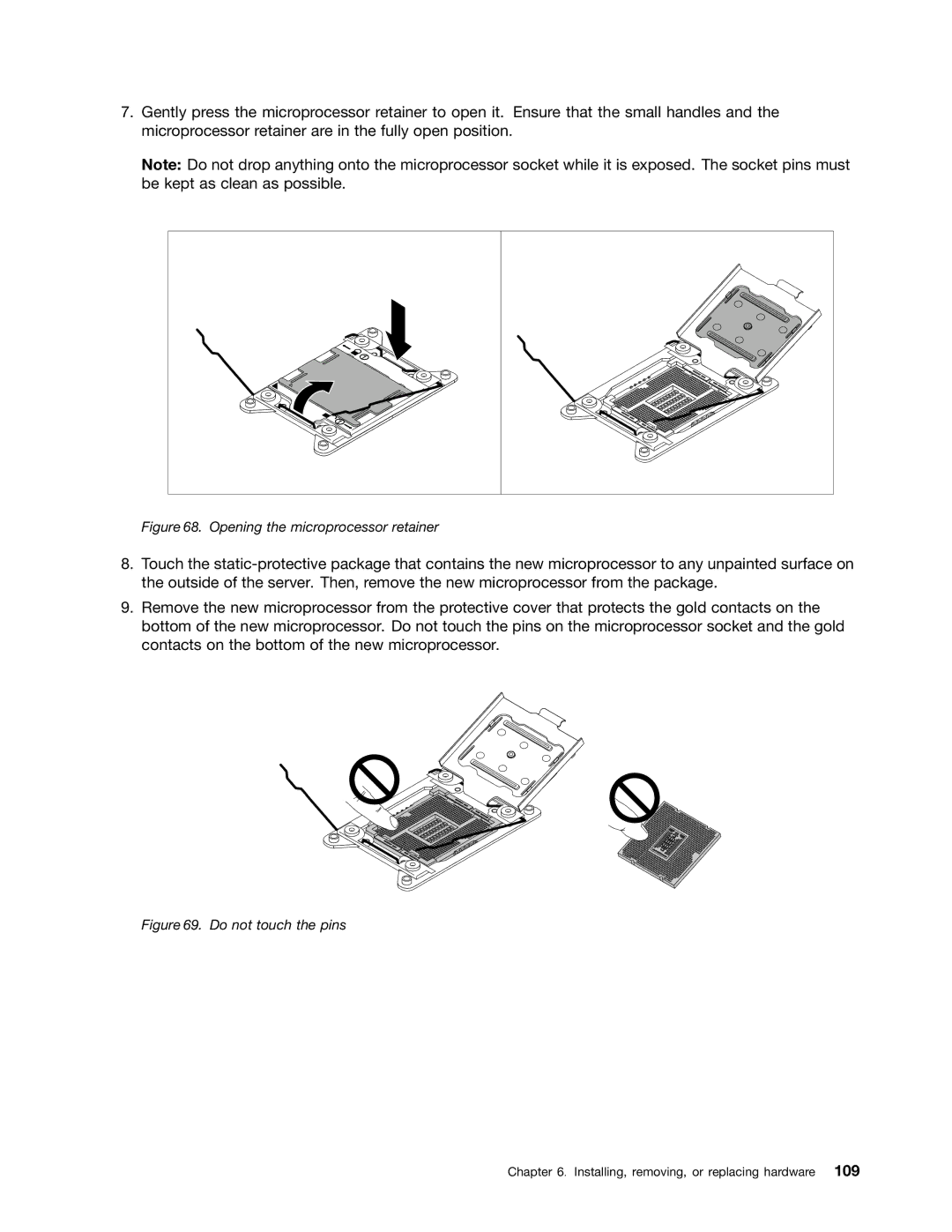 Lenovo RD540 manual Opening the microprocessor retainer 