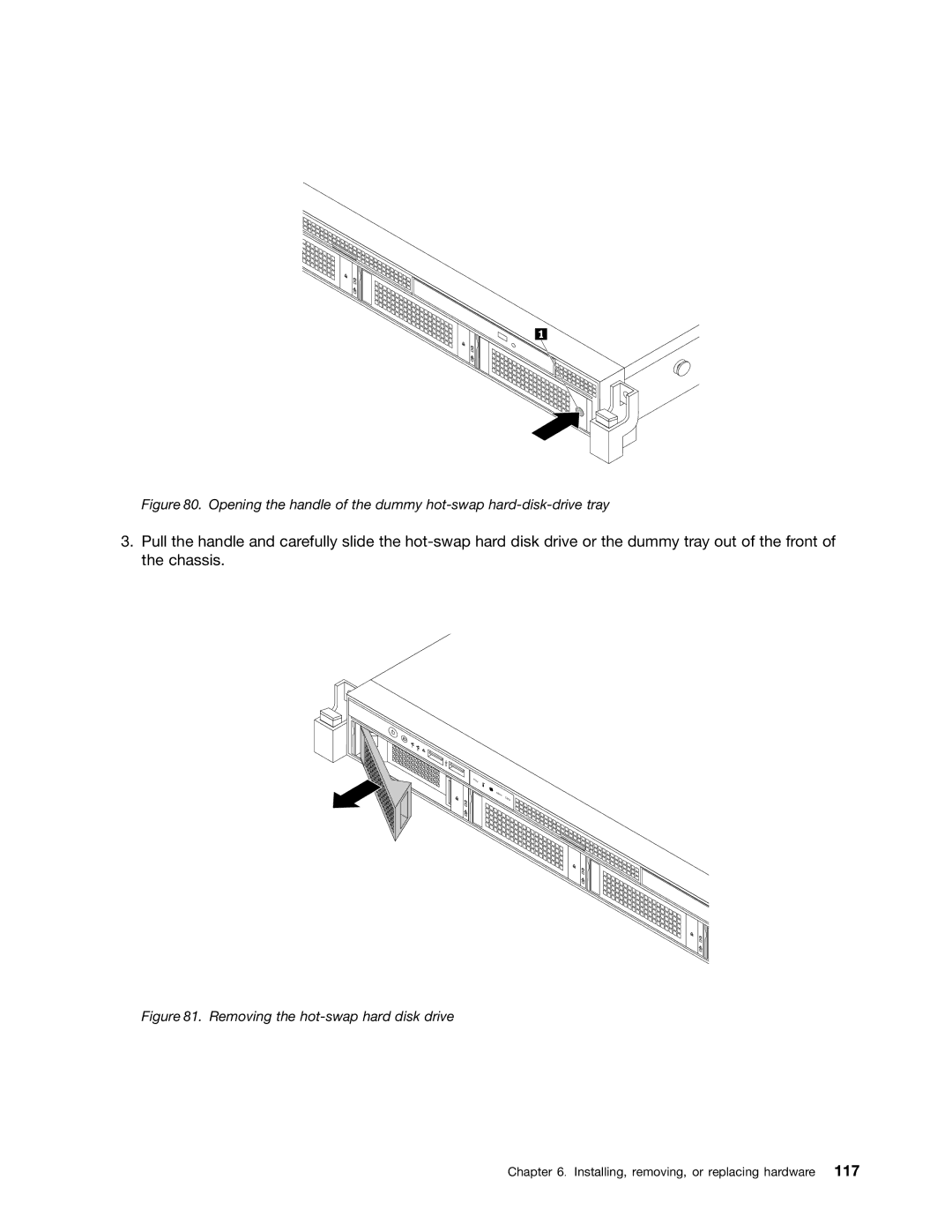 Lenovo RD540 manual Removing the hot-swap hard disk drive 