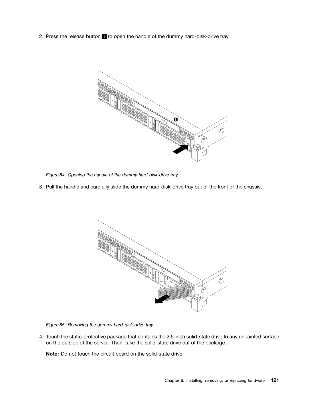 Lenovo RD540 manual Opening the handle of the dummy hard-disk-drive tray 