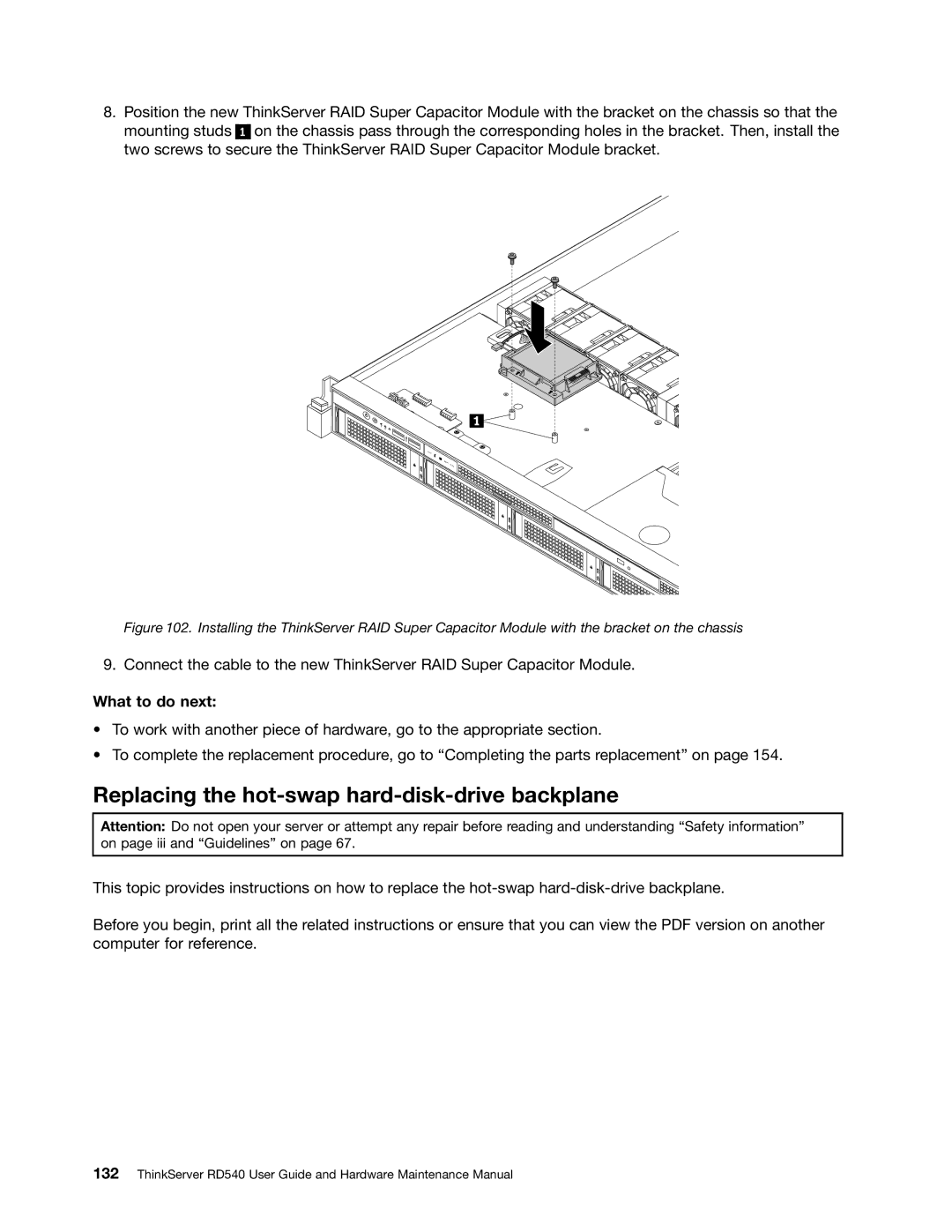 Lenovo RD540 manual Replacing the hot-swap hard-disk-drive backplane, What to do next 