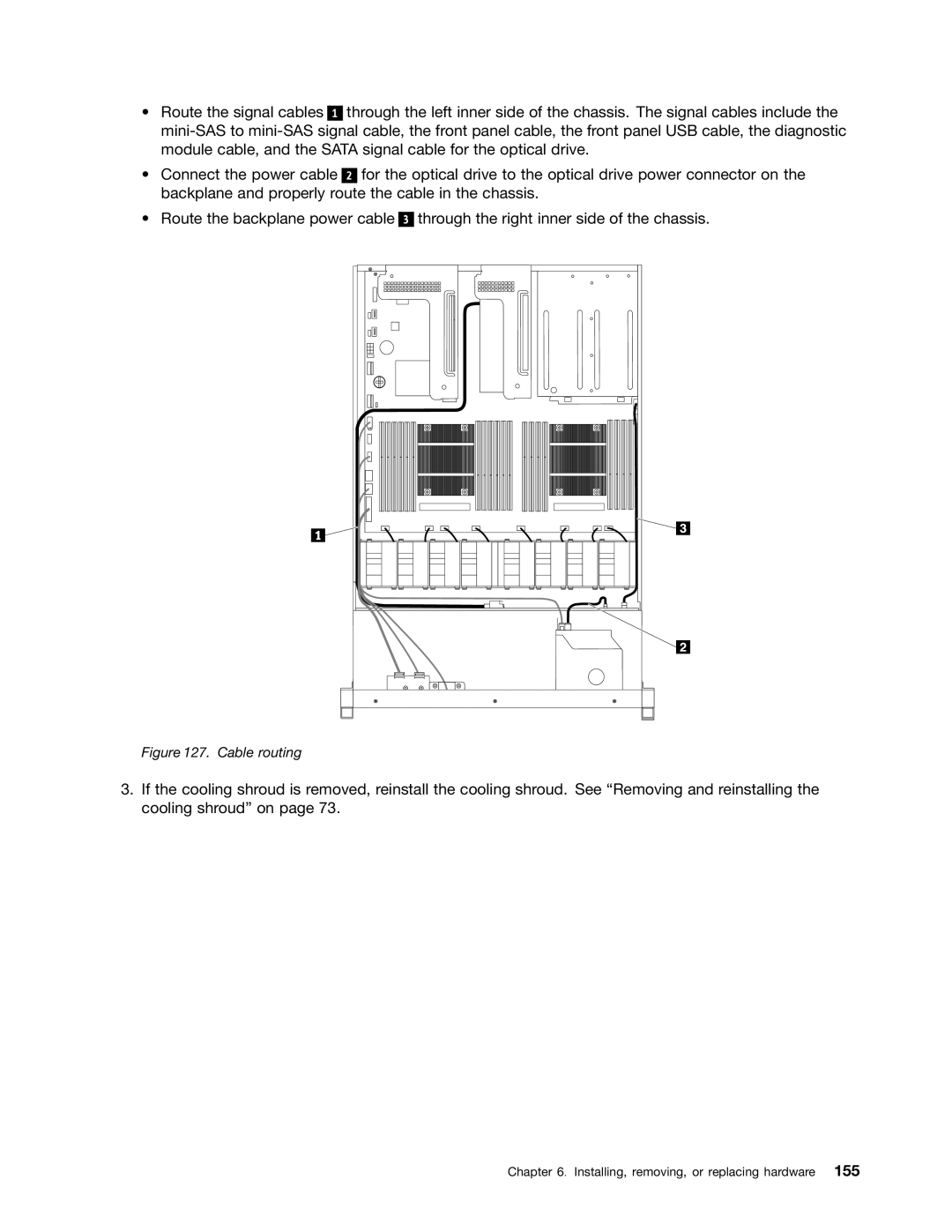 Lenovo RD540 manual Cable routing 