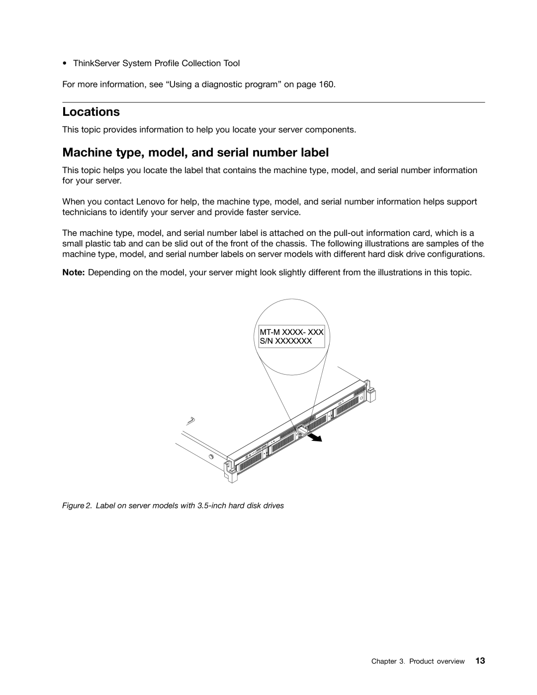 Lenovo RD540 manual Locations, Machine type, model, and serial number label 