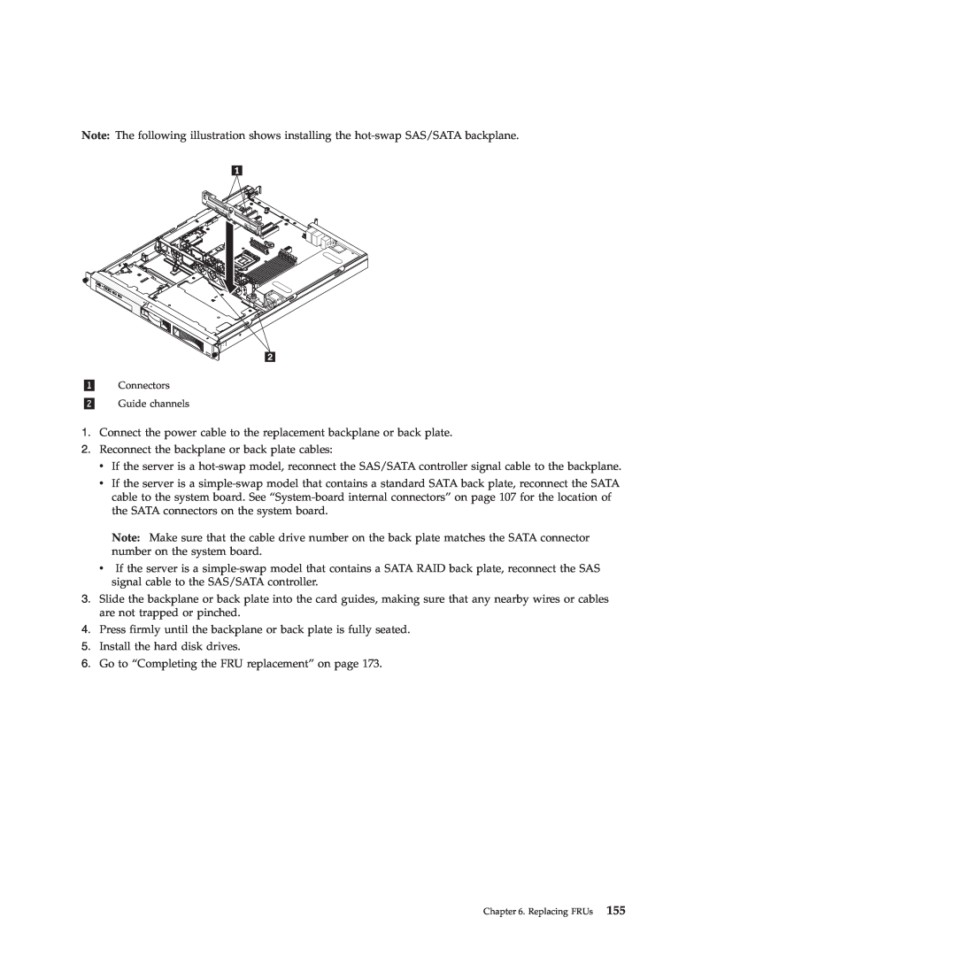 Lenovo RS210 manual 1 Connectors 2 Guide channels 