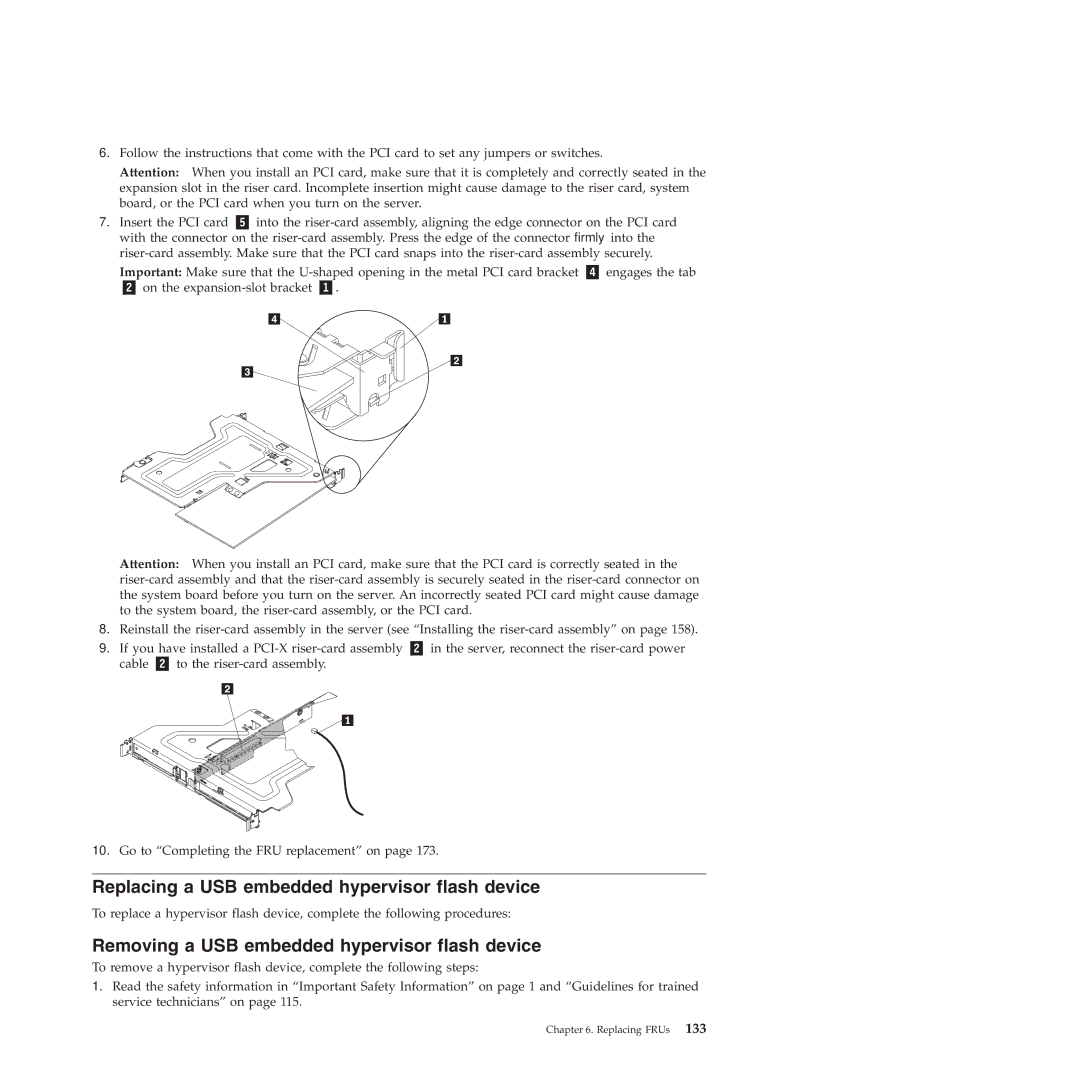 Lenovo RS210 manual Replacing a USB embedded hypervisor flash device, Removing a USB embedded hypervisor flash device 