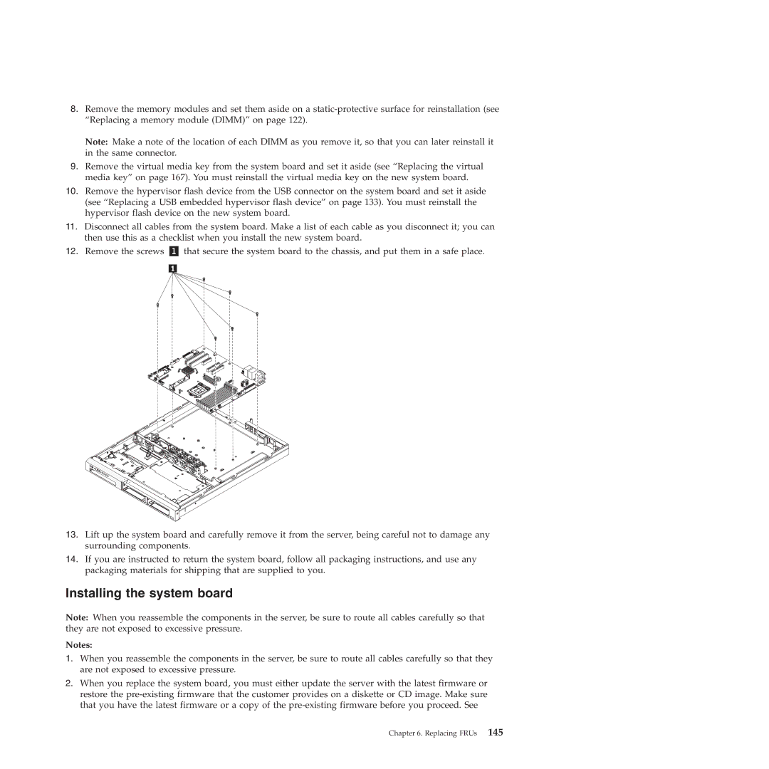 Lenovo RS210 manual Installing the system board 