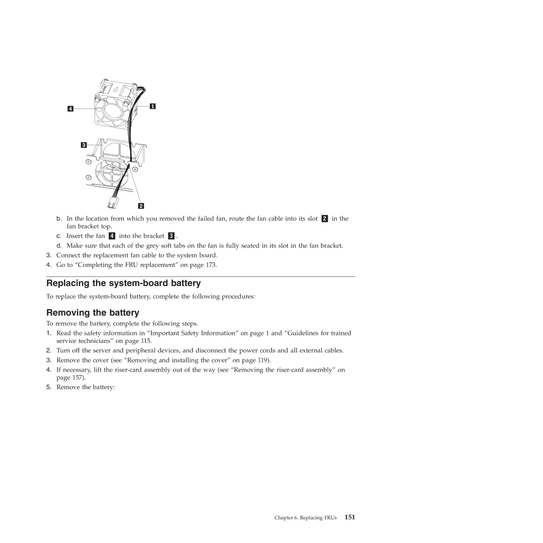 Lenovo RS210 manual Replacing the system-board battery, Removing the battery 