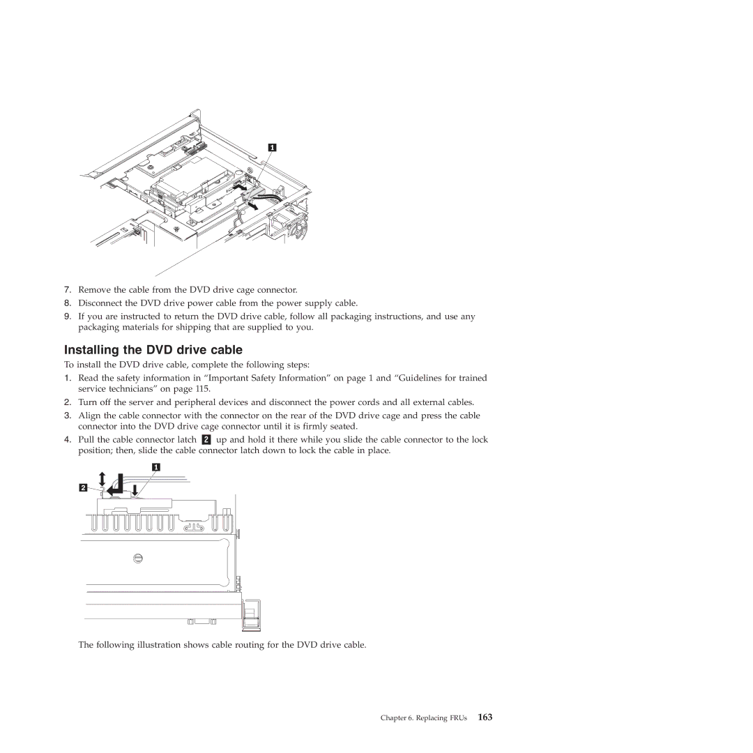 Lenovo RS210 manual Installing the DVD drive cable 