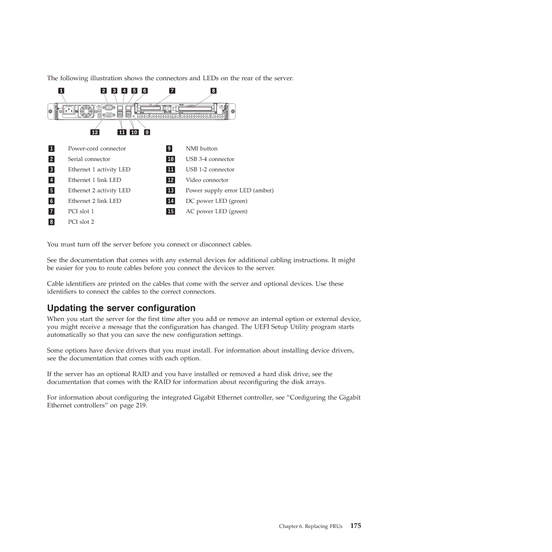 Lenovo RS210 manual Updating the server configuration 