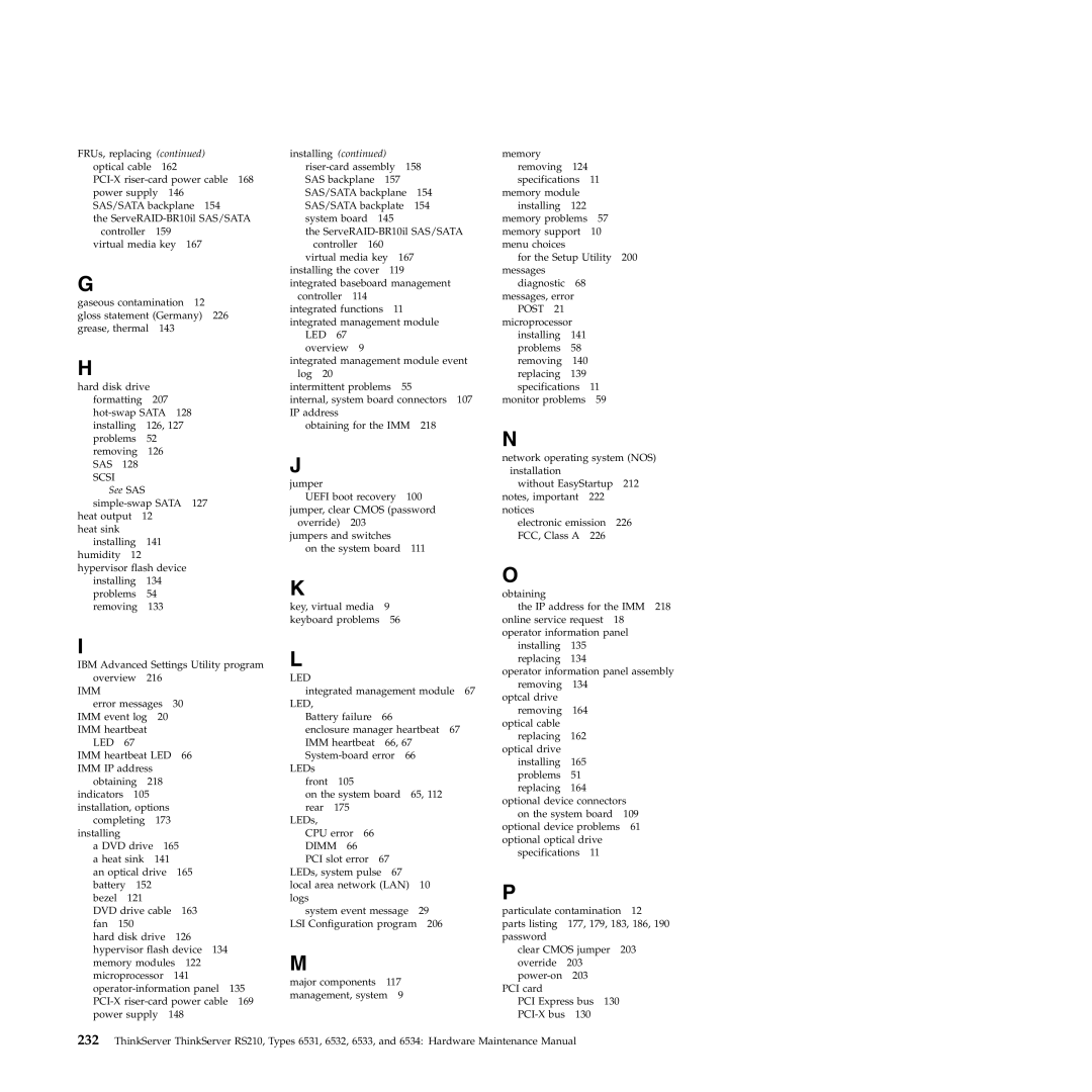 Lenovo RS210 manual See SAS 