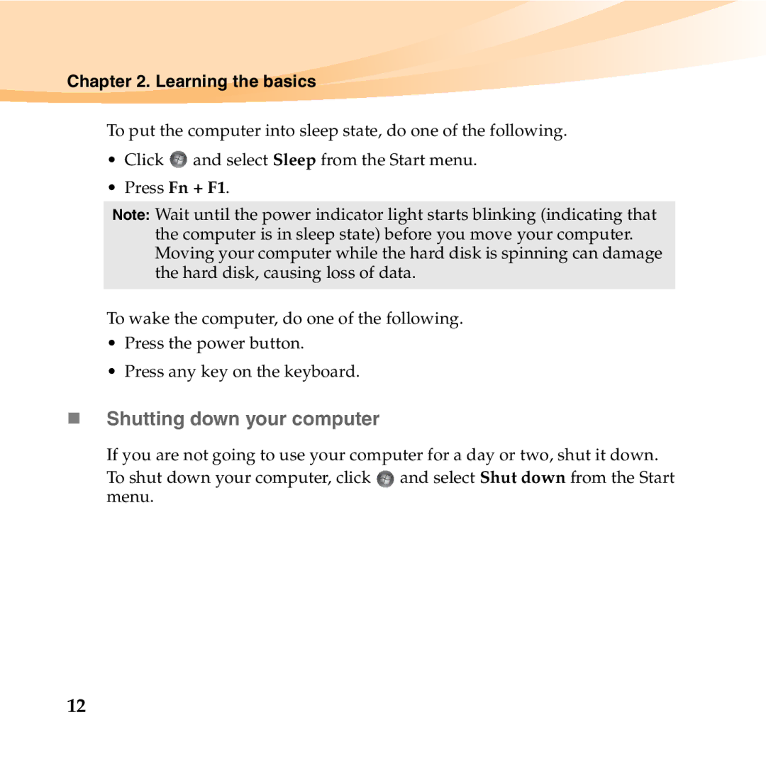 Lenovo S10-3T manual „ Shutting down your computer 