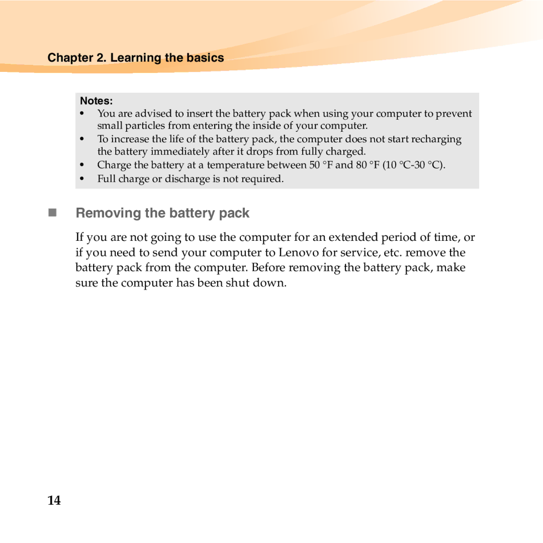 Lenovo S10-3T manual „ Removing the battery pack 