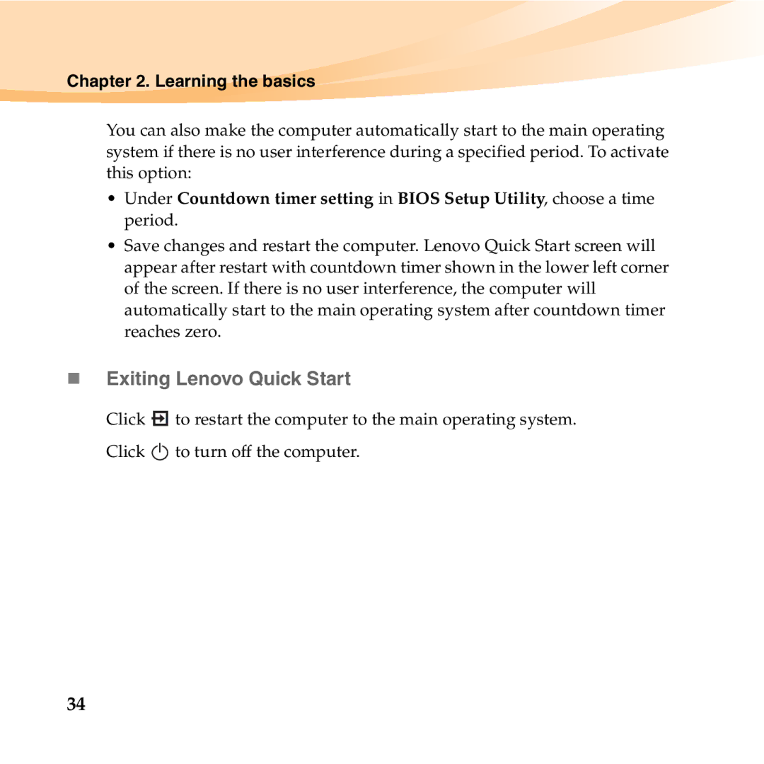 Lenovo S10-3T manual „ Exiting Lenovo Quick Start 