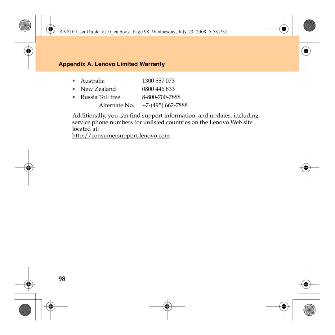 Lenovo S10 manual +7-495 