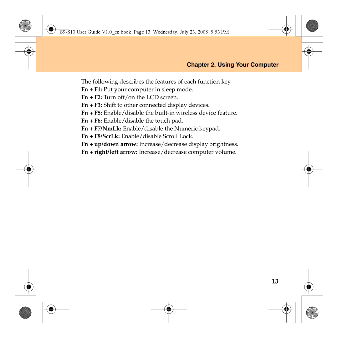 Lenovo S10 manual Using Your Computer 