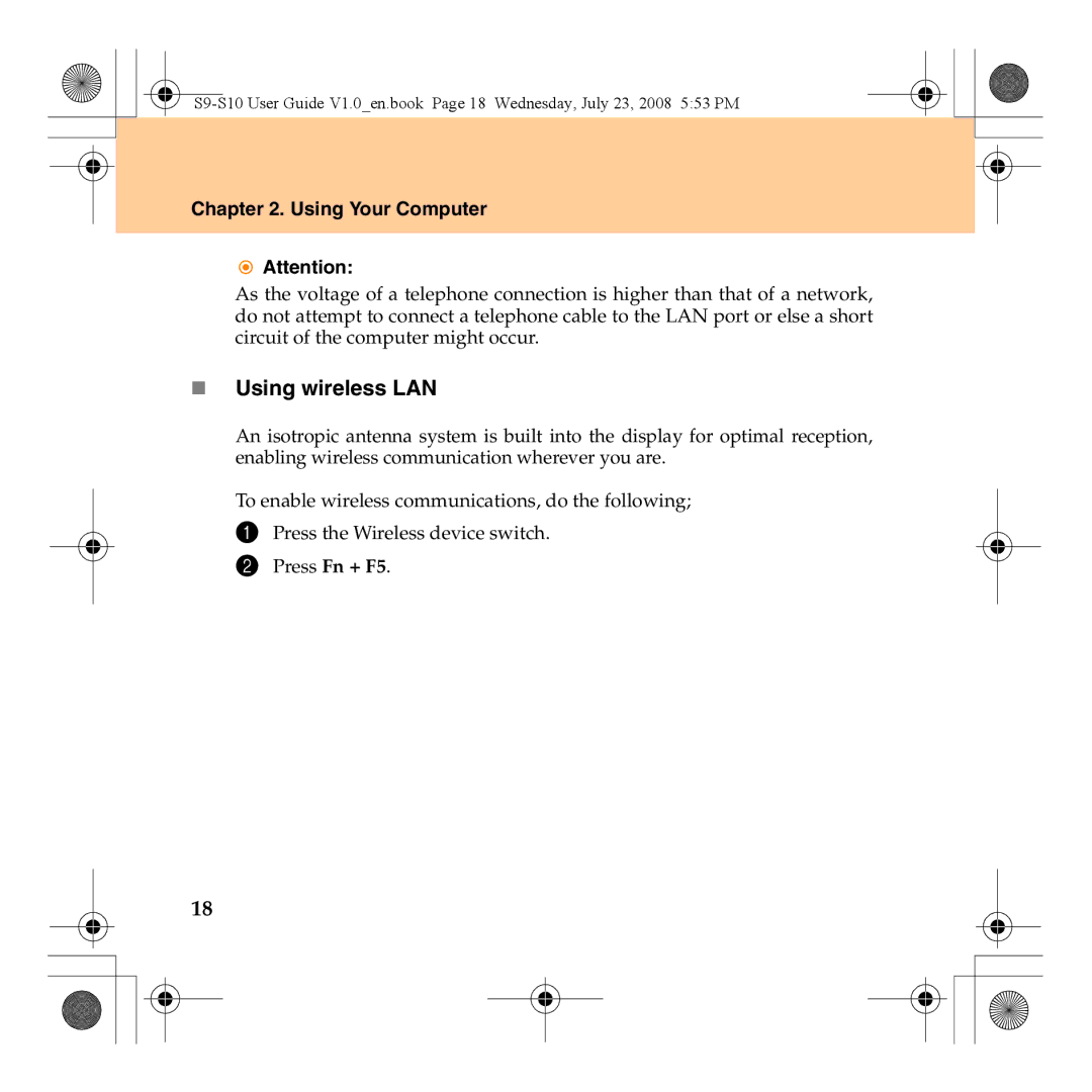 Lenovo S10 manual „ Using wireless LAN 