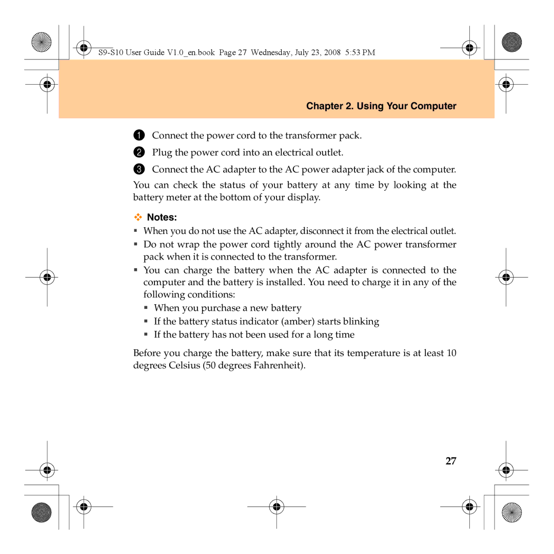 Lenovo S10 manual Using Your Computer 