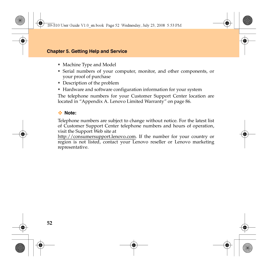 Lenovo S10 manual Getting Help and Service 