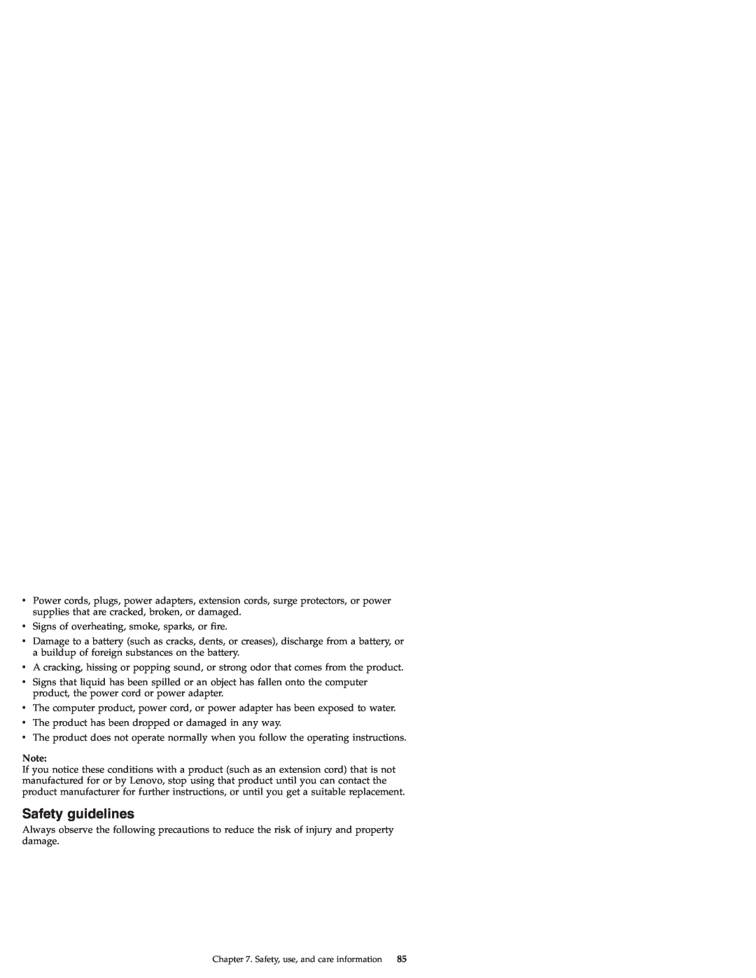Lenovo S9E, S10E manual Safety guidelines 