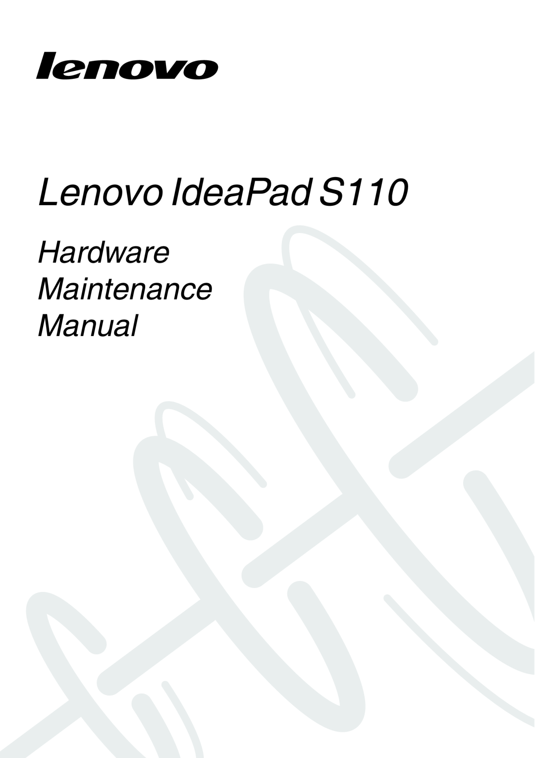 Lenovo manual Lenovo IdeaPad S110, User Guide 