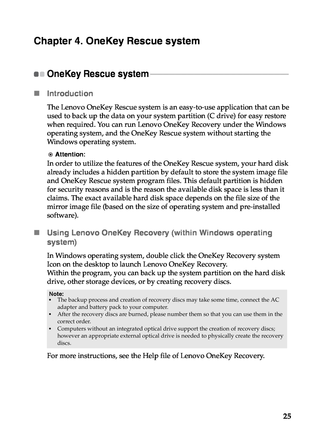 Lenovo S110 manual OneKey Rescue system, „Introduction 