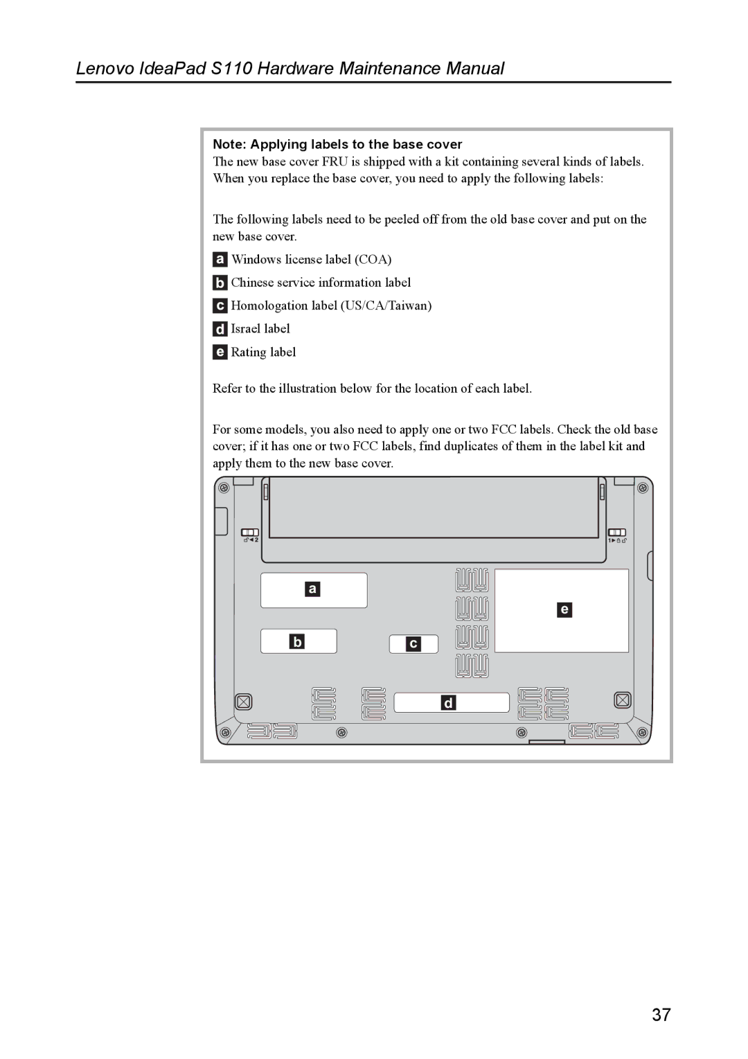 Lenovo manual Lenovo IdeaPad S110 Hardware Maintenance Manual 