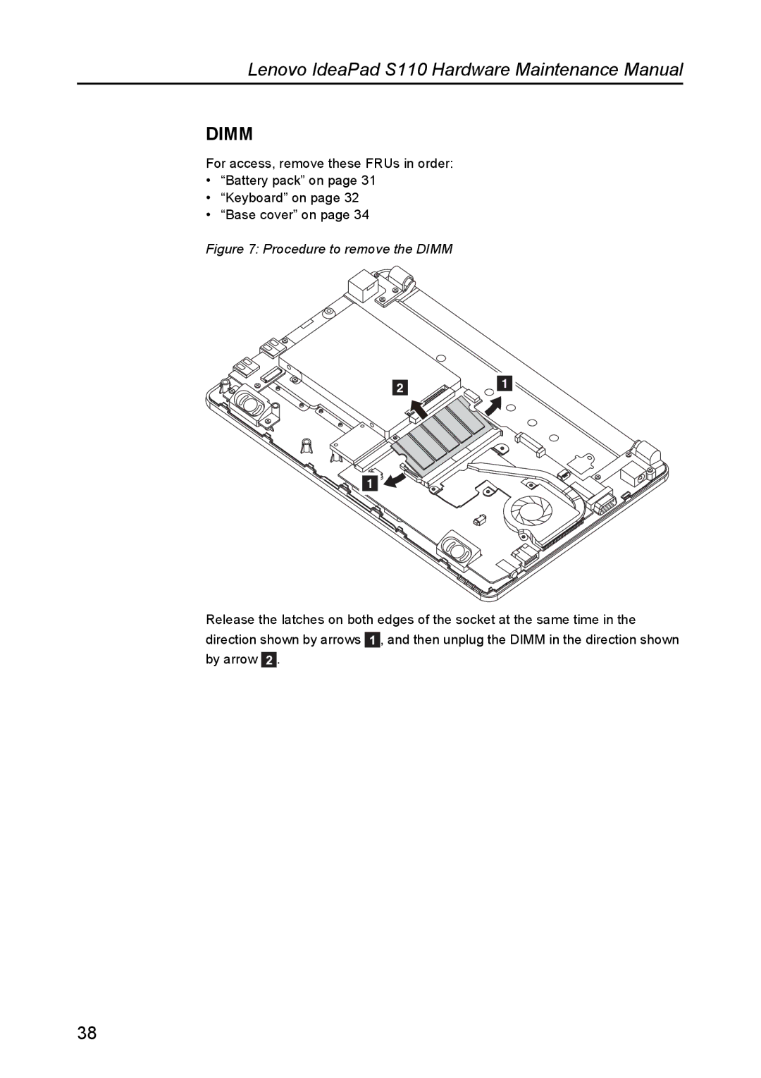 Lenovo S110 manual Dimm 