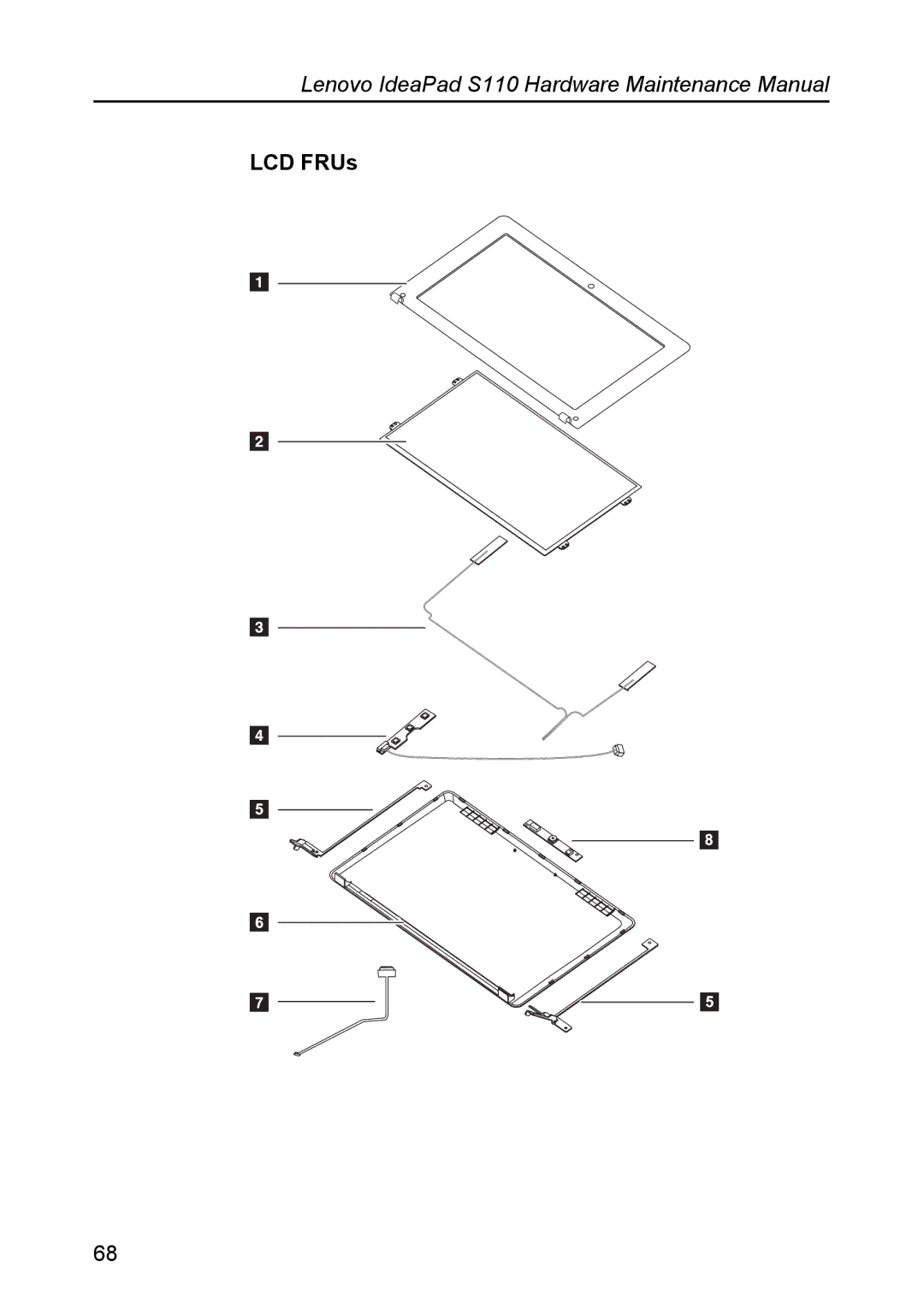 Lenovo S110 manual LCD FRUs 