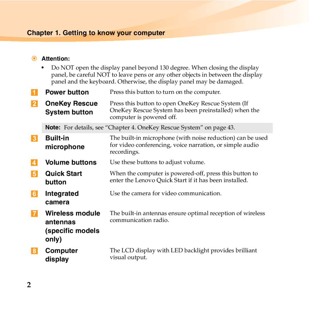 Lenovo S12 manual Getting to know your computer, Power button, Volume buttons Quick Start button, Computer, Display 