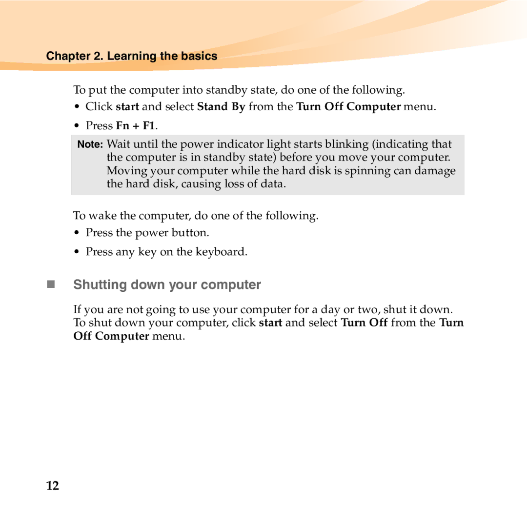 Lenovo S12 manual „ Shutting down your computer 