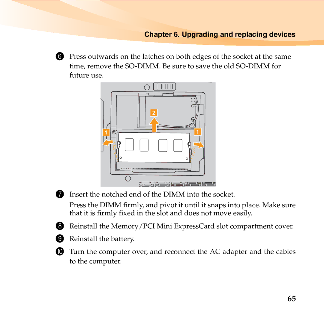 Lenovo S12 manual Upgrading and replacing devices 