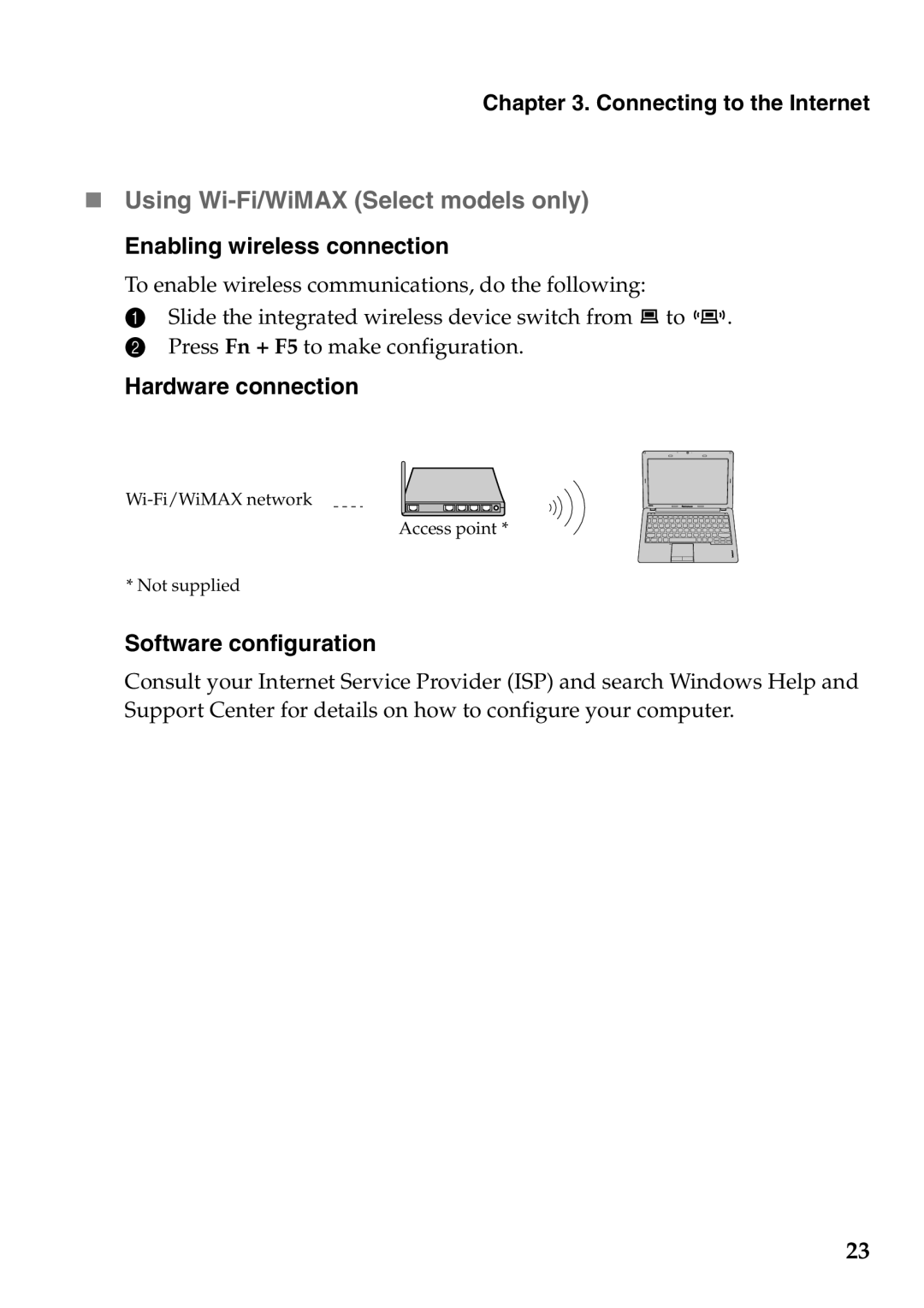 Lenovo S205 manual Hardware connection, Software configuration 