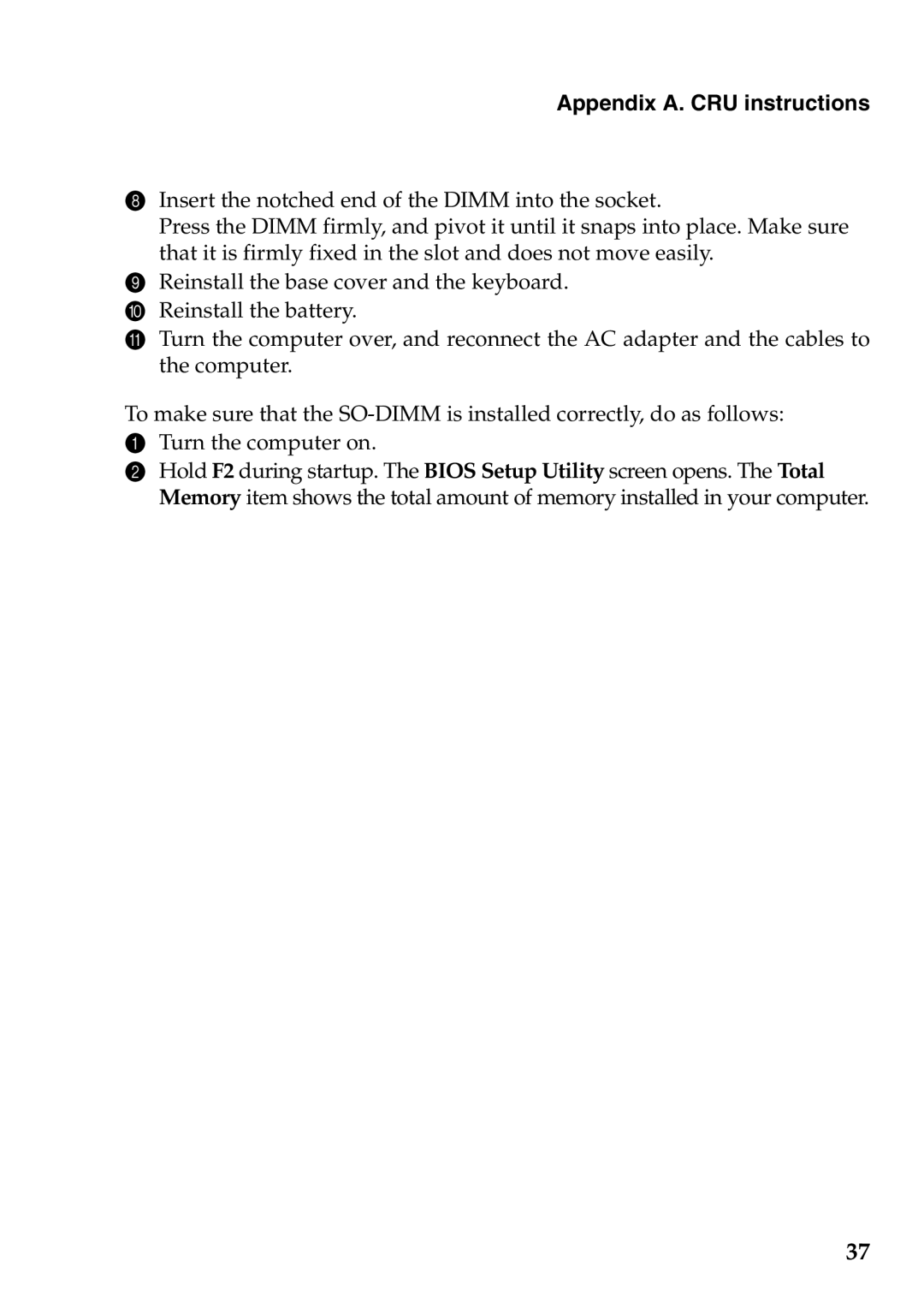 Lenovo S205 manual Appendix A. CRU instructions 