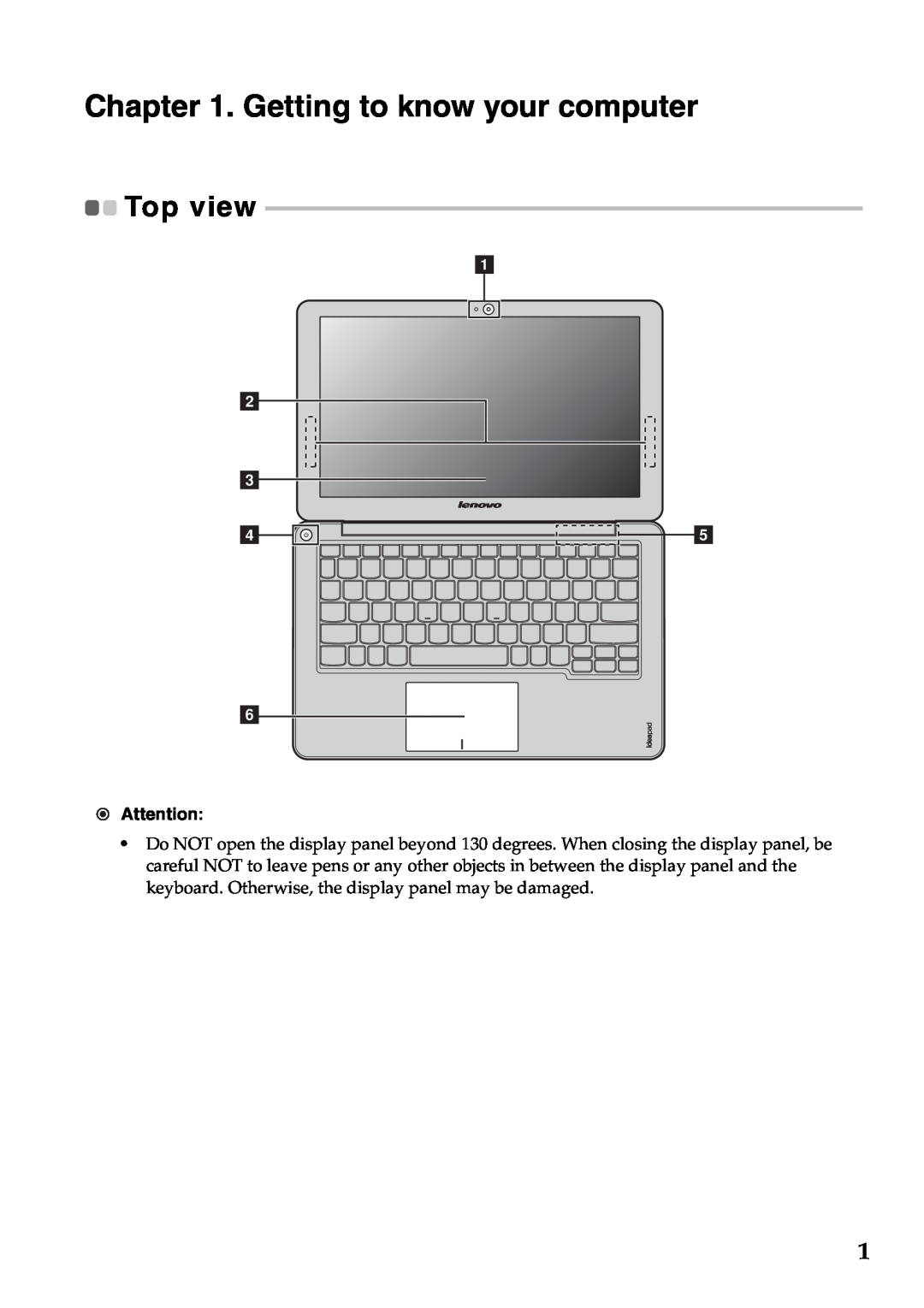 Lenovo S200, S206 manual Getting to know your computer, Top view, b c d f 