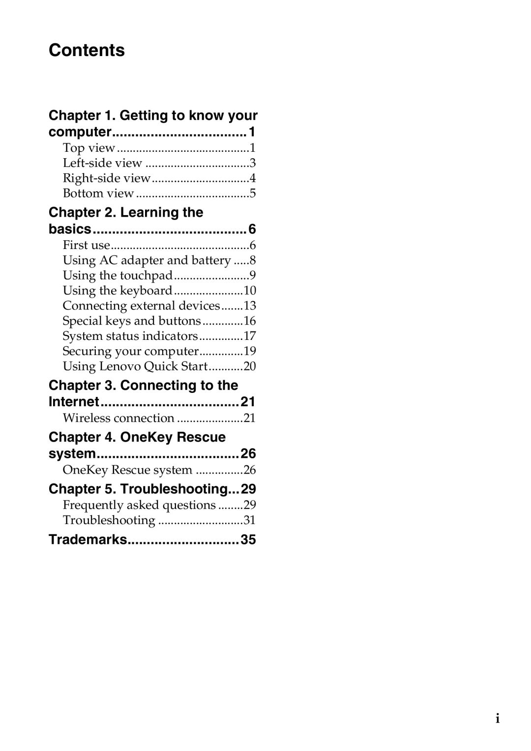 Lenovo S200, S206 manual Contents 