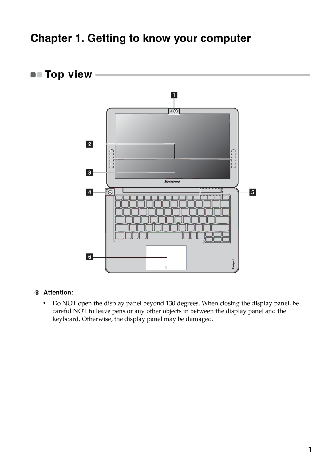 Lenovo S200, S206 manual Getting to know your computer, Top view 