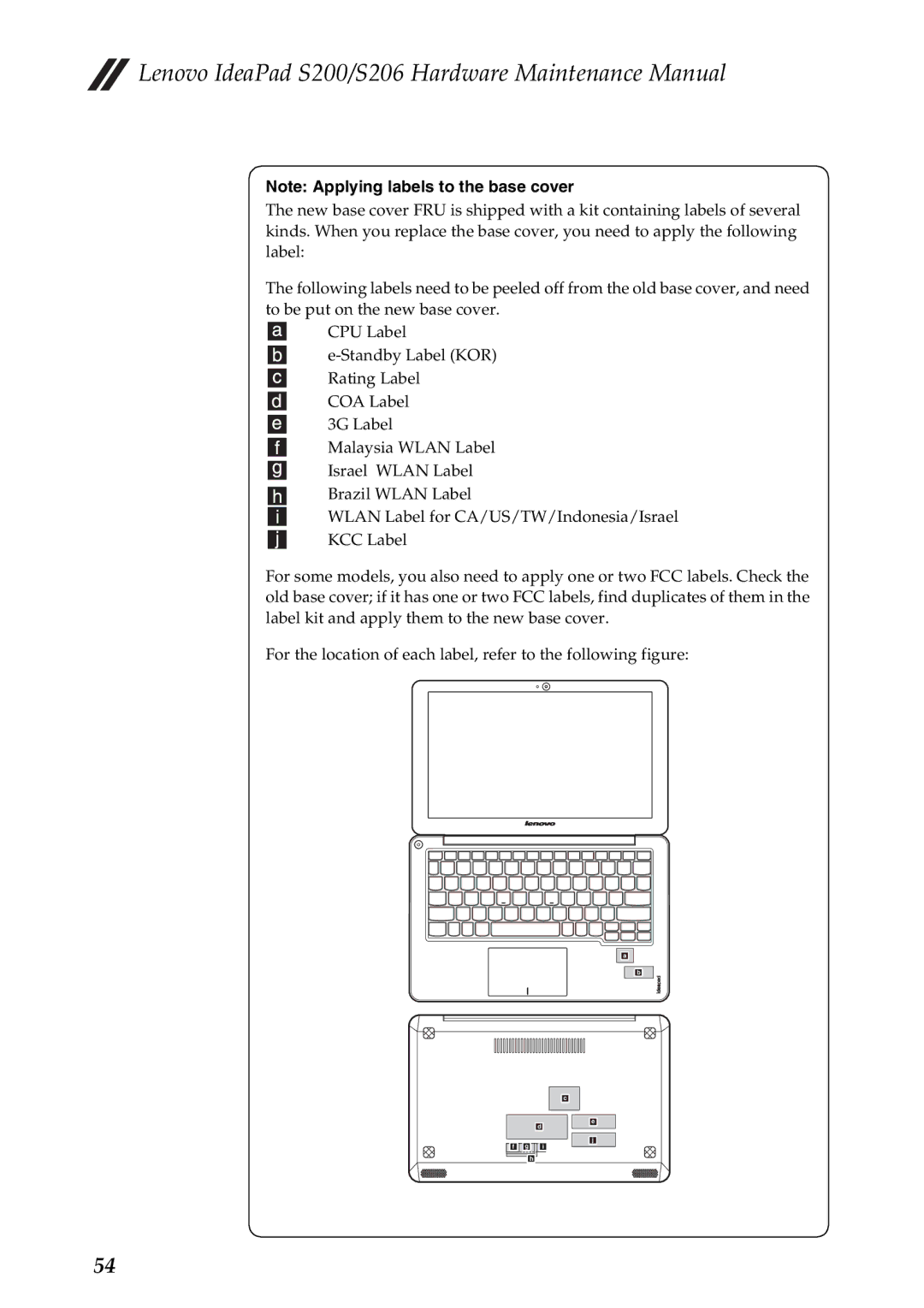 Lenovo manual Lenovo IdeaPad S200/S206 Hardware Maintenance Manual 