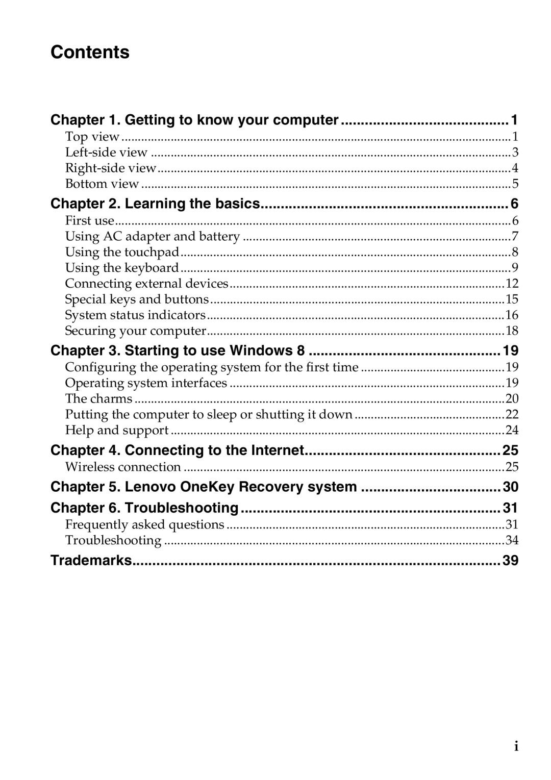 Lenovo S200, S206 manual Contents 