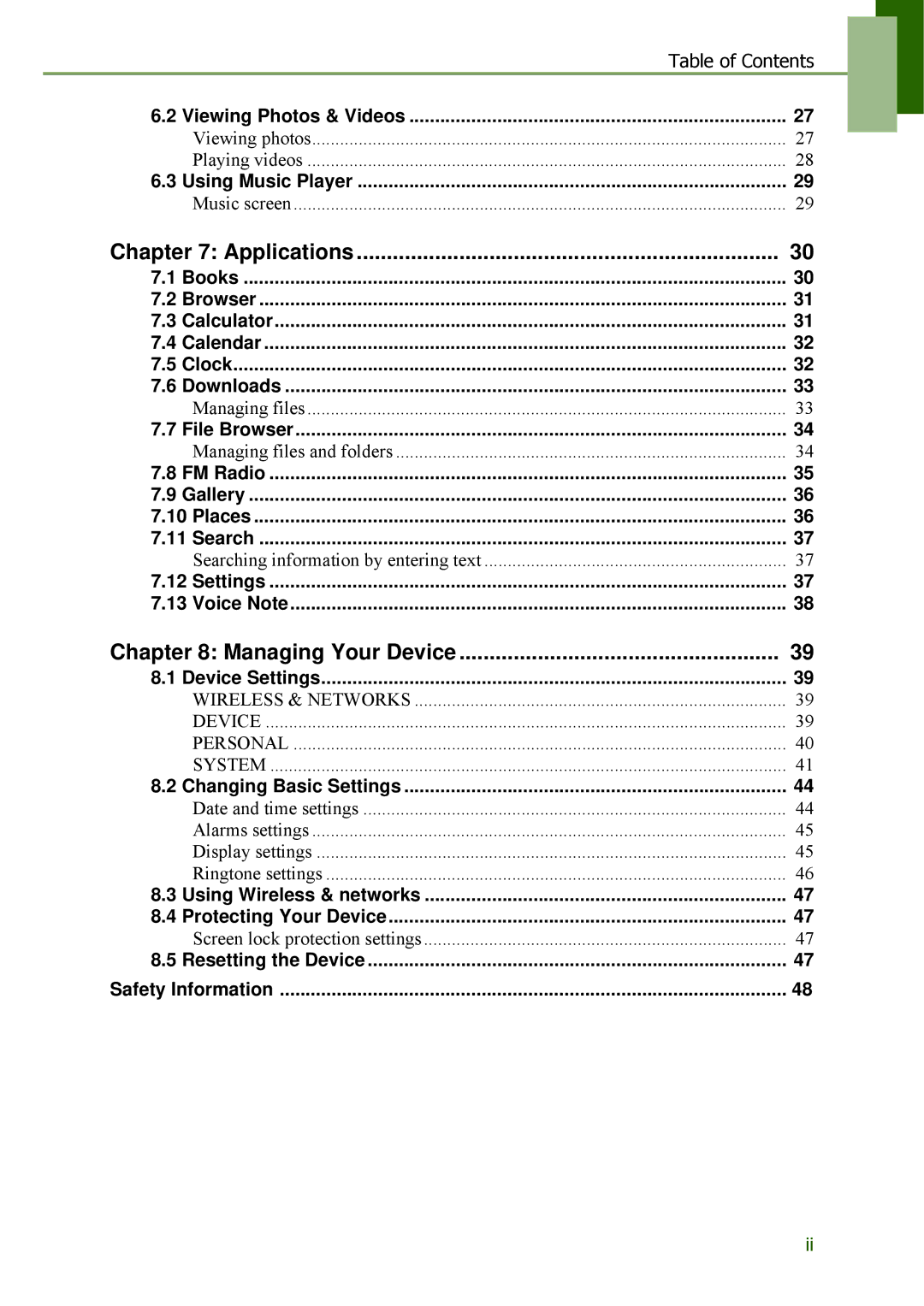 Lenovo S2109A-F manual Table of Contents 