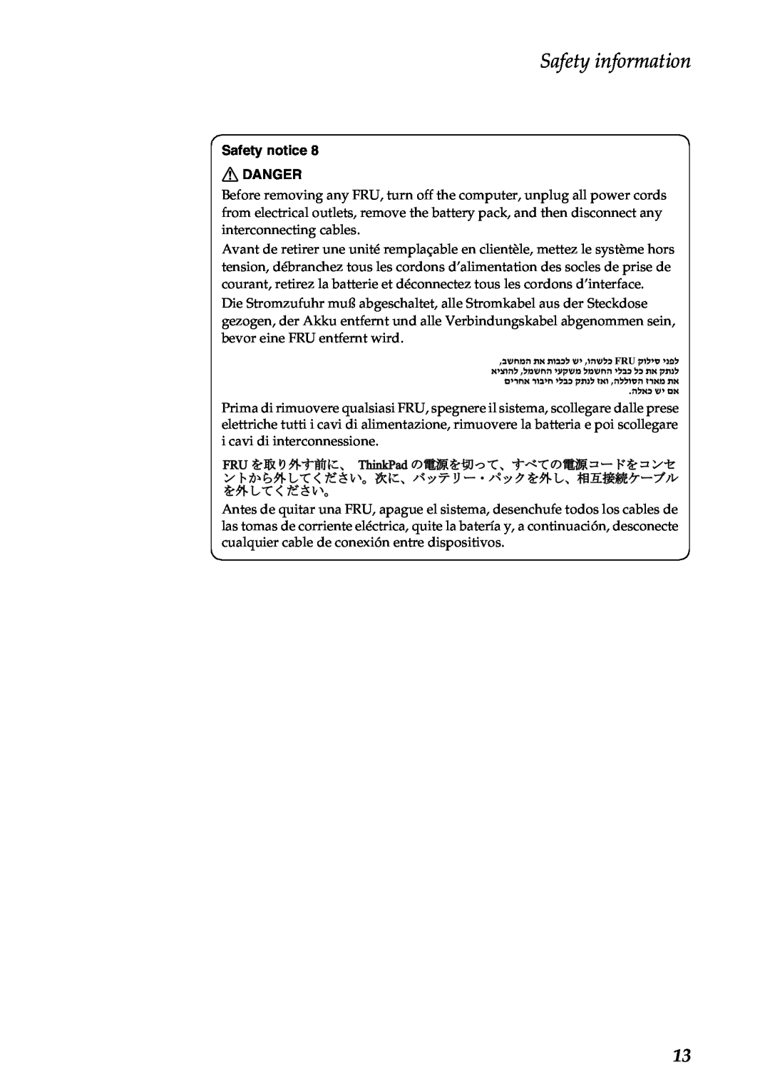 Lenovo S2110A manual Safety information 