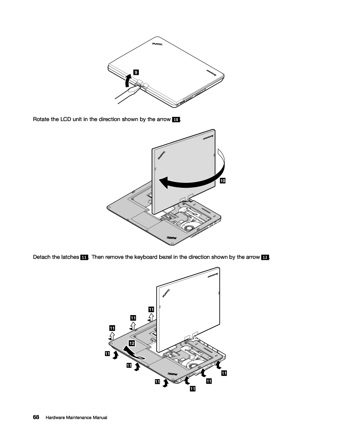 Lenovo S230U, 33472YU manual Rotate the LCD unit in the direction shown by the arrow, Hardware Maintenance Manual 