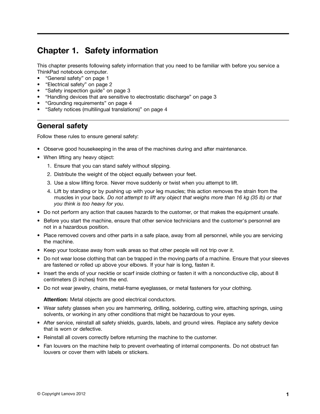 Lenovo 33472YU, S230U manual Safety information, General safety 