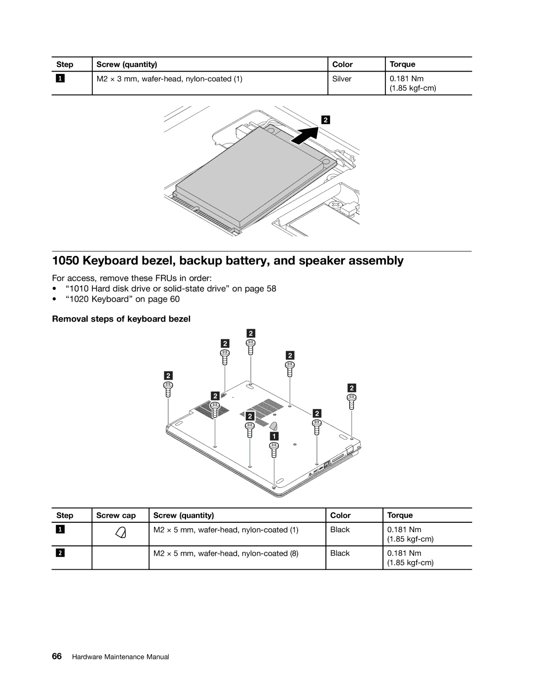 Lenovo S230U, 33472YU manual Keyboard bezel, backup battery, and speaker assembly, Removal steps of keyboard bezel 