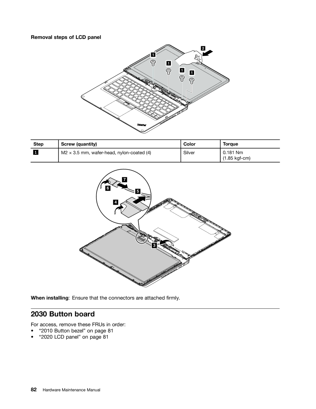 Lenovo S230U, 33472YU manual Button board, Removal steps of LCD panel 