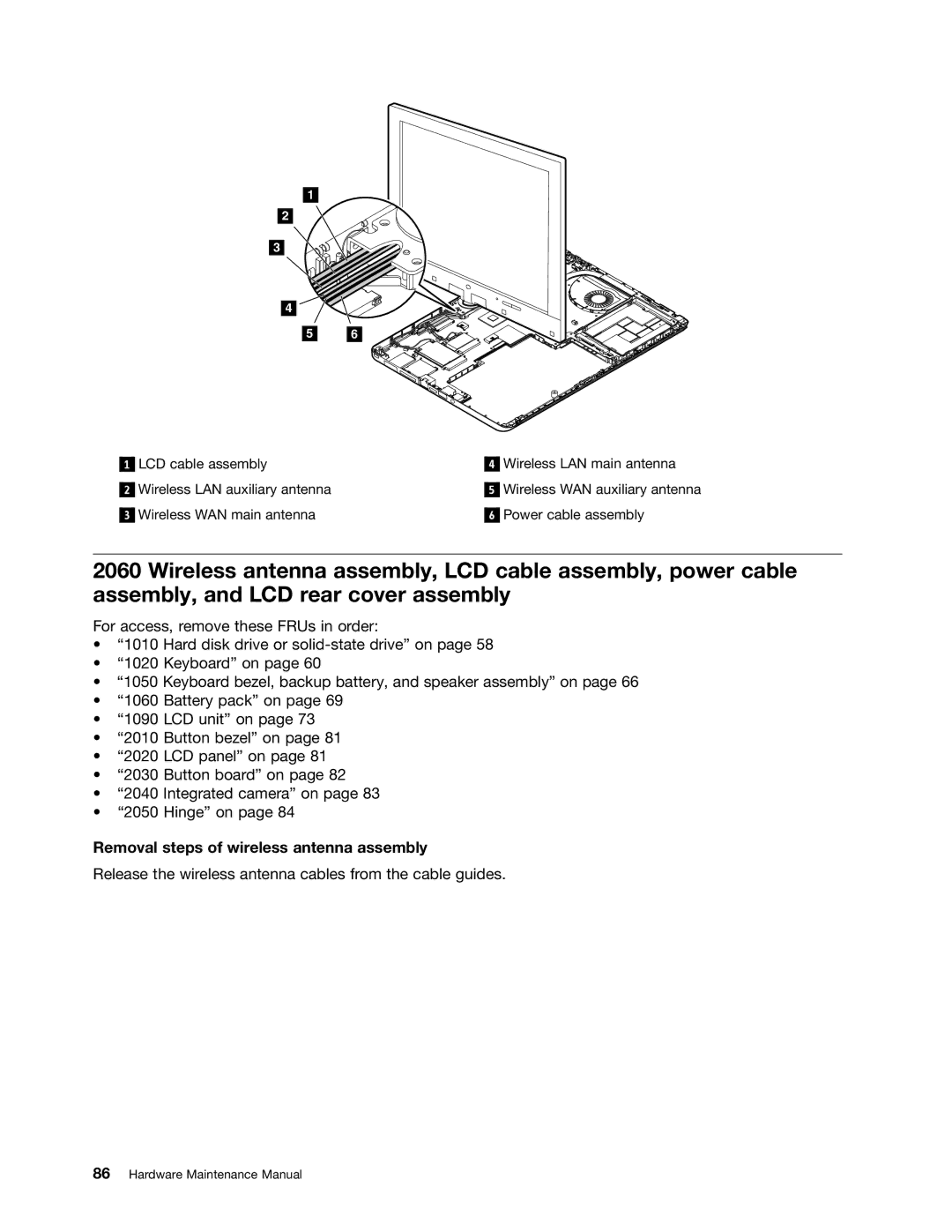 Lenovo S230U, 33472YU manual Removal steps of wireless antenna assembly 