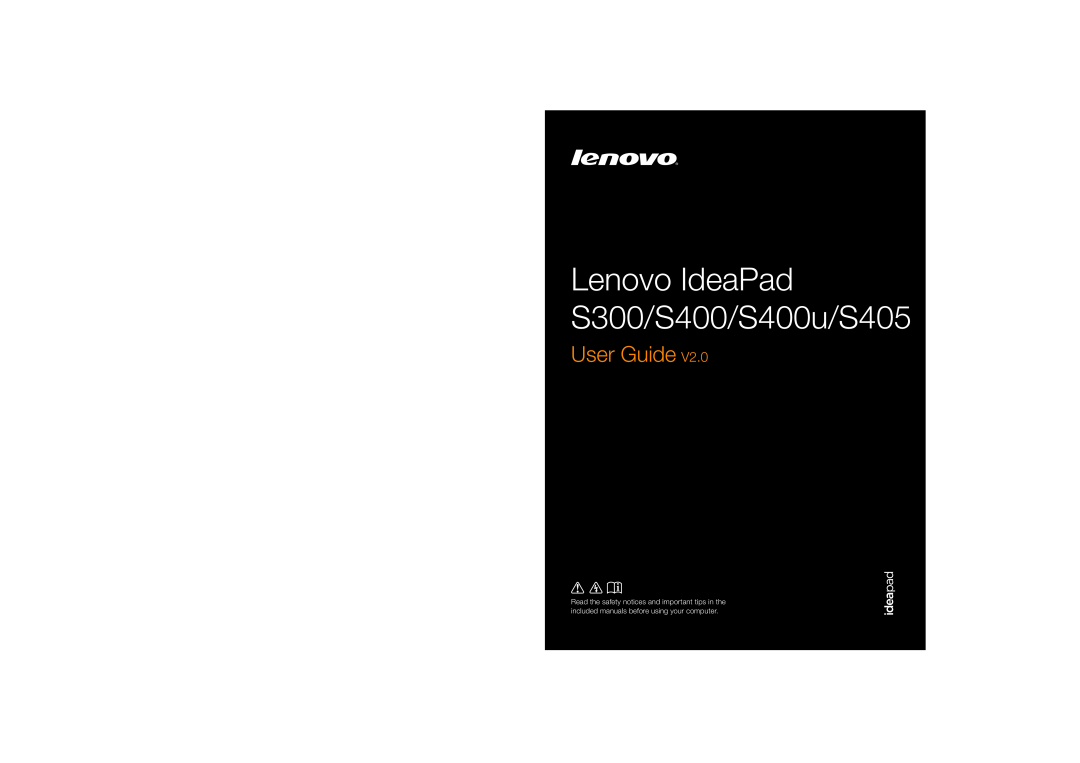 Lenovo 59RF0035, S400U manual Lenovo IdeaPad S300/S400/S400u/S405, User Guide 