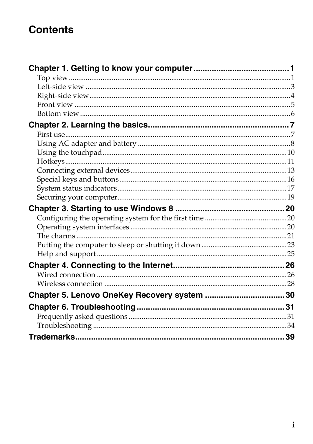 Lenovo 59RF0035, S400U manual Contents 