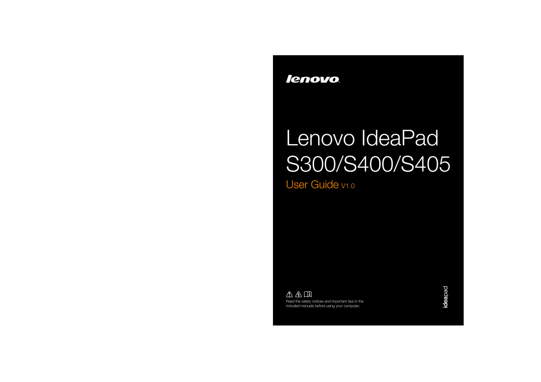 Lenovo manual Lenovo IdeaPad S300/S400/S405, User Guide 