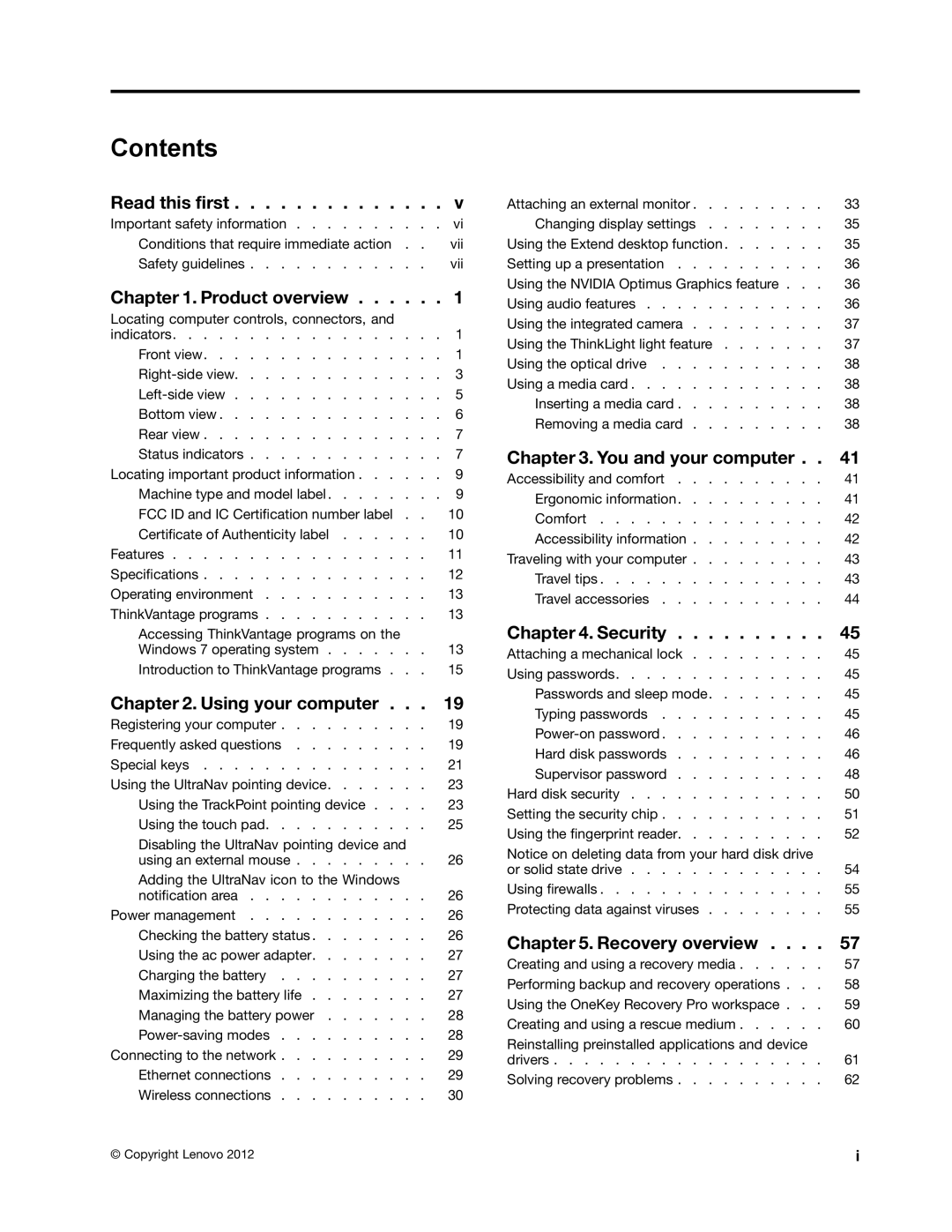 Lenovo S430 manual Contents 