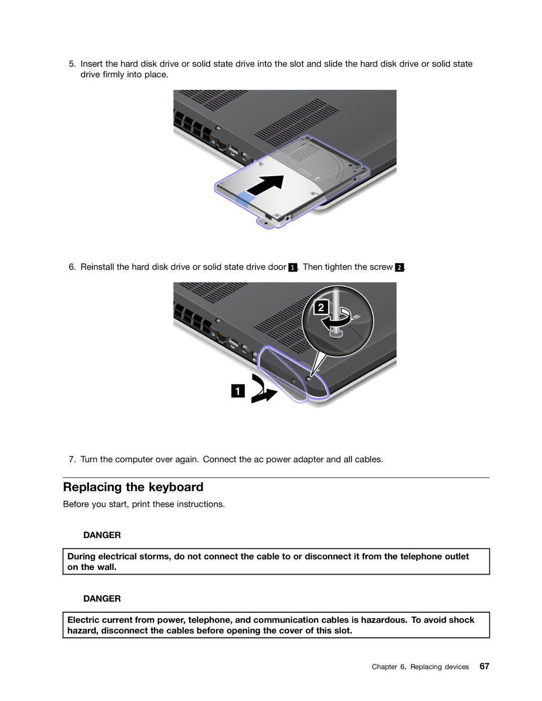 Lenovo S430 manual Replacing the keyboard 